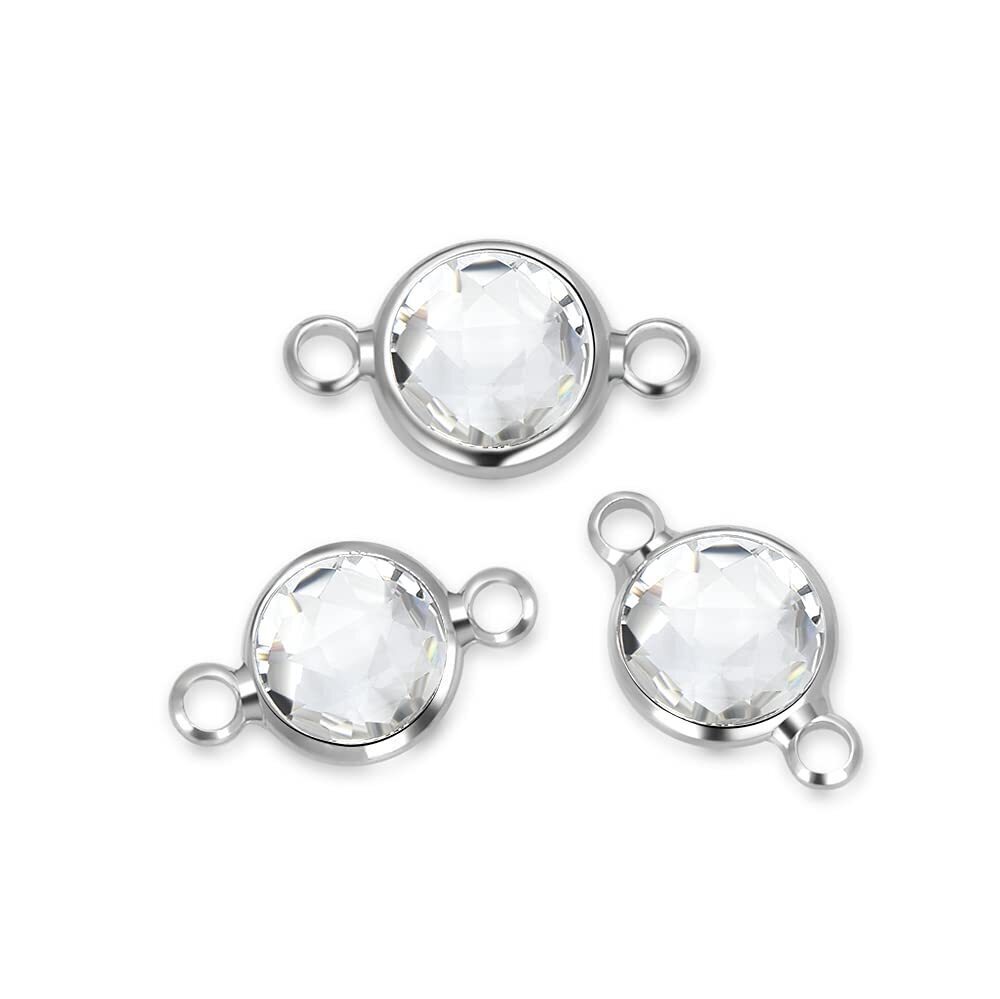 6543 20pcs Adabele Grade A April Diamond Clear Birthstone Connector Link